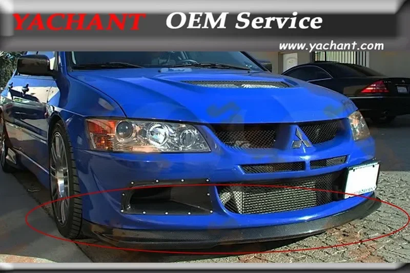 Lèvre de pare-chocs avant en fibre de verre FRP pour Mitsubishi Evolution 8 EVO 8 2003-2005, style DL.