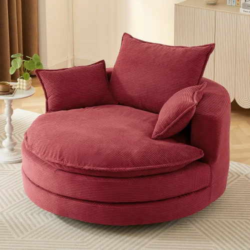 

# Convertible Sofa Chair Set 57.5" Square With Dual-layer Cushion Design 3 Removable Pillows Modern Hotel Use