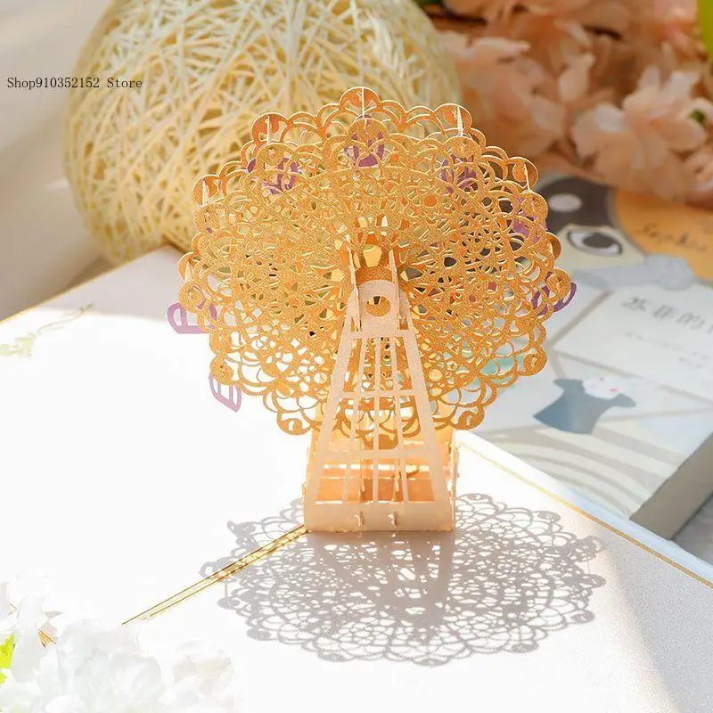 Greeting Card 3D Ferris Wheel Children's Day Creative Handicraft Graduation Wishes Thank You Small Card Gift Envelope