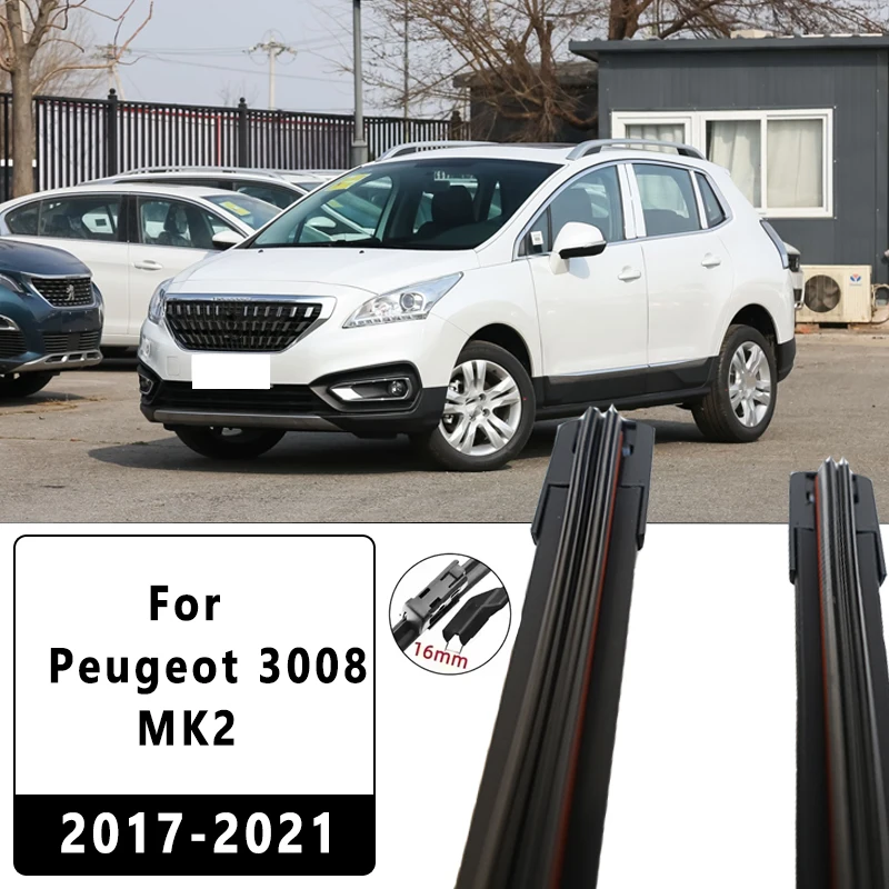 

Щетки стеклоочистителя переднего стекла автомобиля, щетки, резак для лобового стекла, аксессуары, 2 шт. для Peugeot 3008 MK2 2017-2021 28 "+ 16"