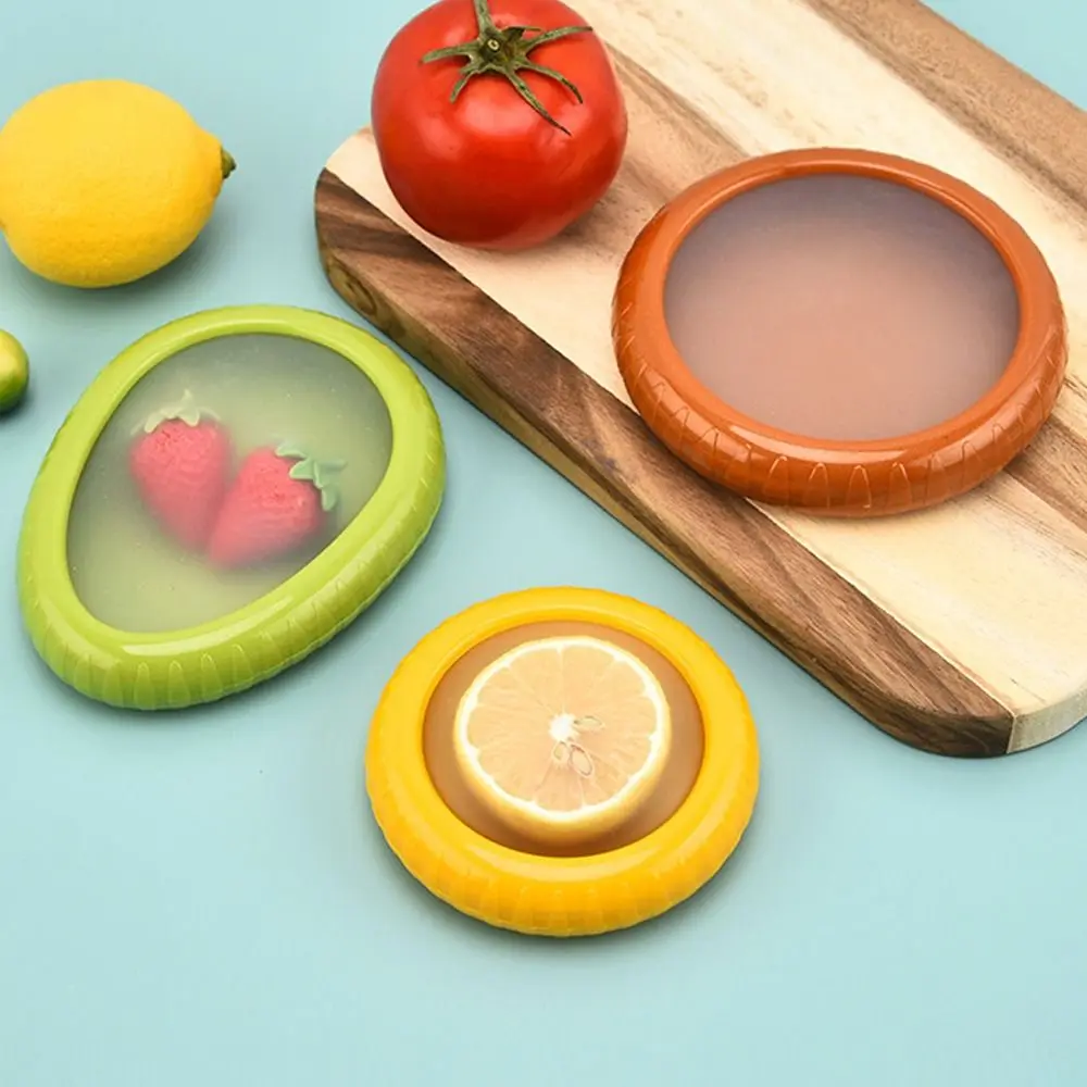 

High Quality Creative Fruit Fresh Box Silicone Film Sealed Avocado Lemon Storage Box Reusable Mini Preservation Box