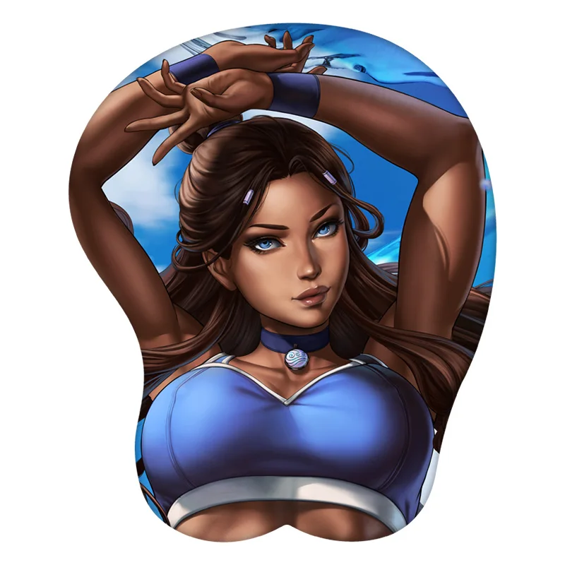 

Аниме Katara Avatar, 3D коврик для мыши, подставка под запястье, силиконовый сексуальный креативный игровой коврик для мыши, коврик