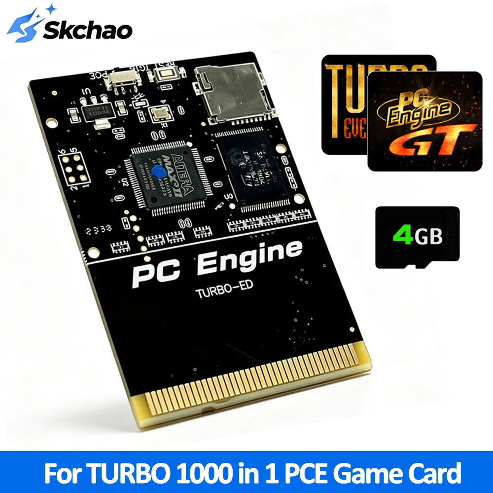 For TURBO 1000 in 1 ED PCE Game Card With 4G TF Card For PC-Engine Turbo GrafX and Turbo GrafX Game Console