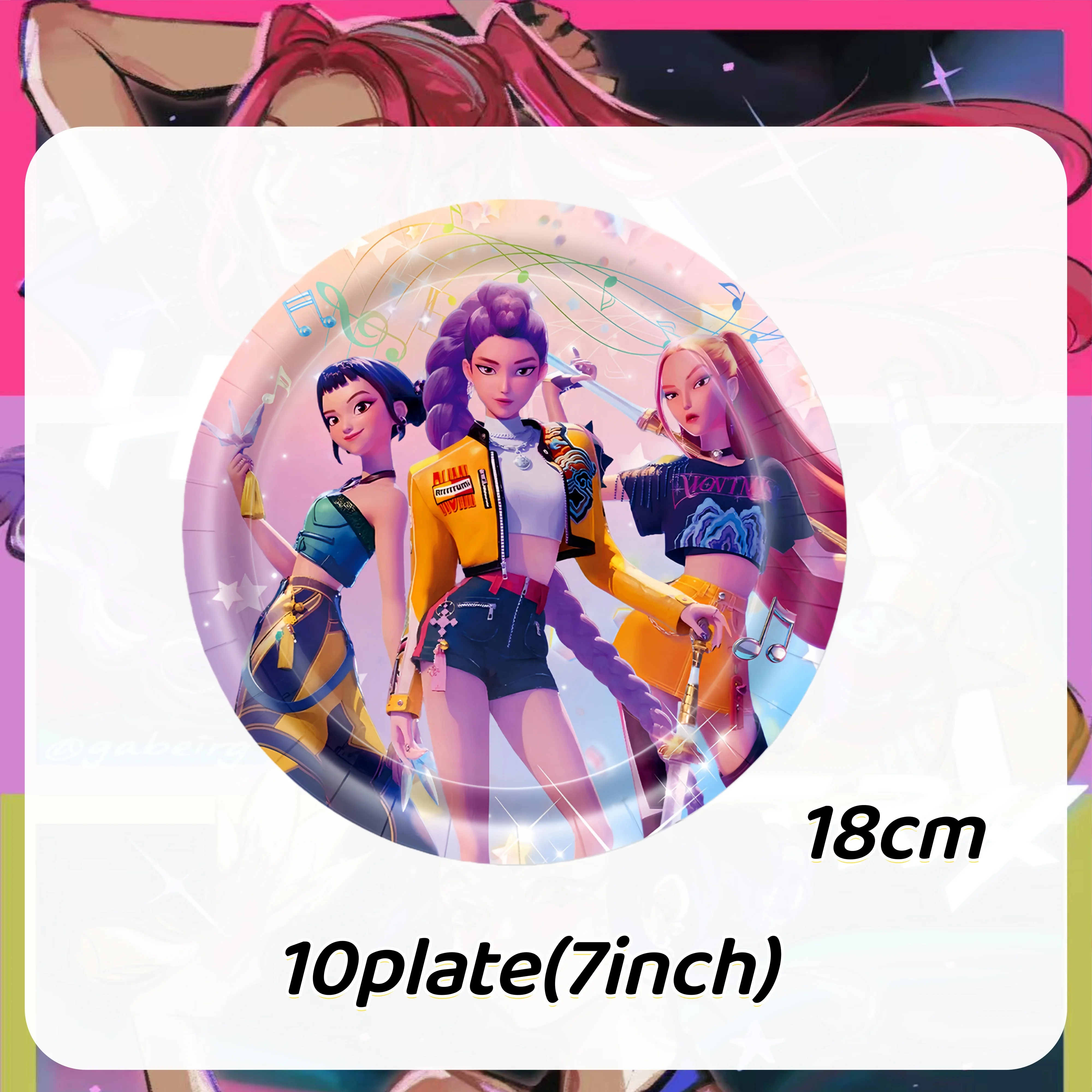 K-Ppop Demon Hunter Group Decorazioni per feste di compleanno Forniture per feste Huntrix Anime Stoviglie Tazza Tovagliolo Palloncini Bandiera appesa Regalo per bambini