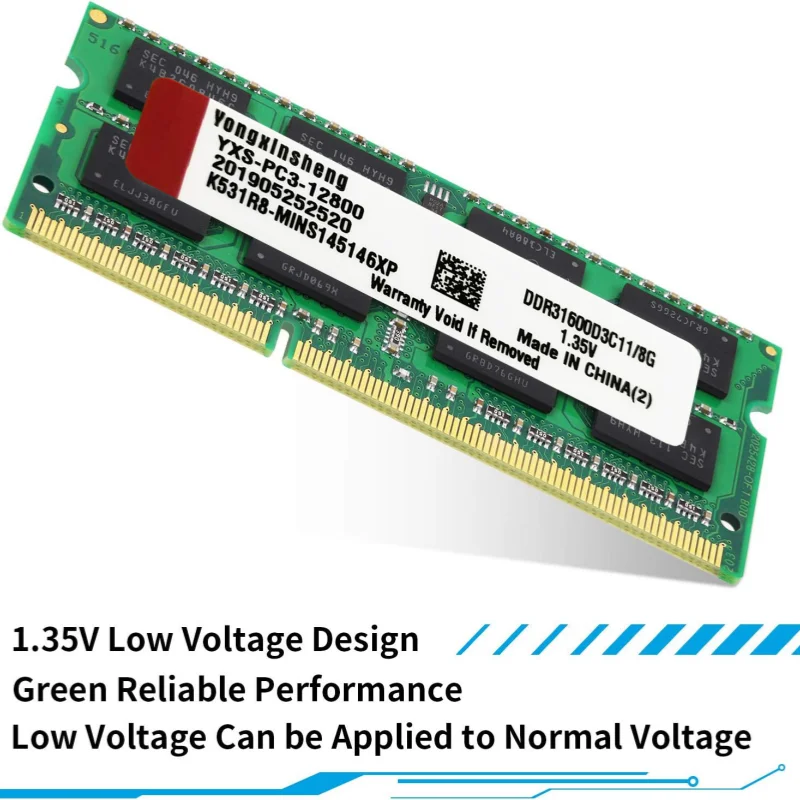 YONGXINSHENG 4GB 1600MHz DDR3L SODIMM Laptop RAM 1.35V