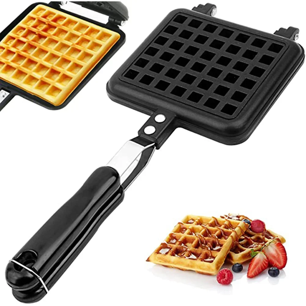 Non-Stick Waffles Maker Machine Kitchen Waffle Baking Mold Gas Pan Doughnut Cake Makers Oven Breakfast Machine Cake Bakeware