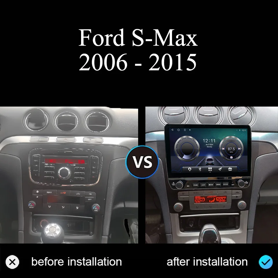8Core 8G+128G Car Radio FM AM Audio Video Stereo DVD Cassette For Ford S-MAX S MAX 2006 - 2015 GPS Navi Car Intelligent Systems