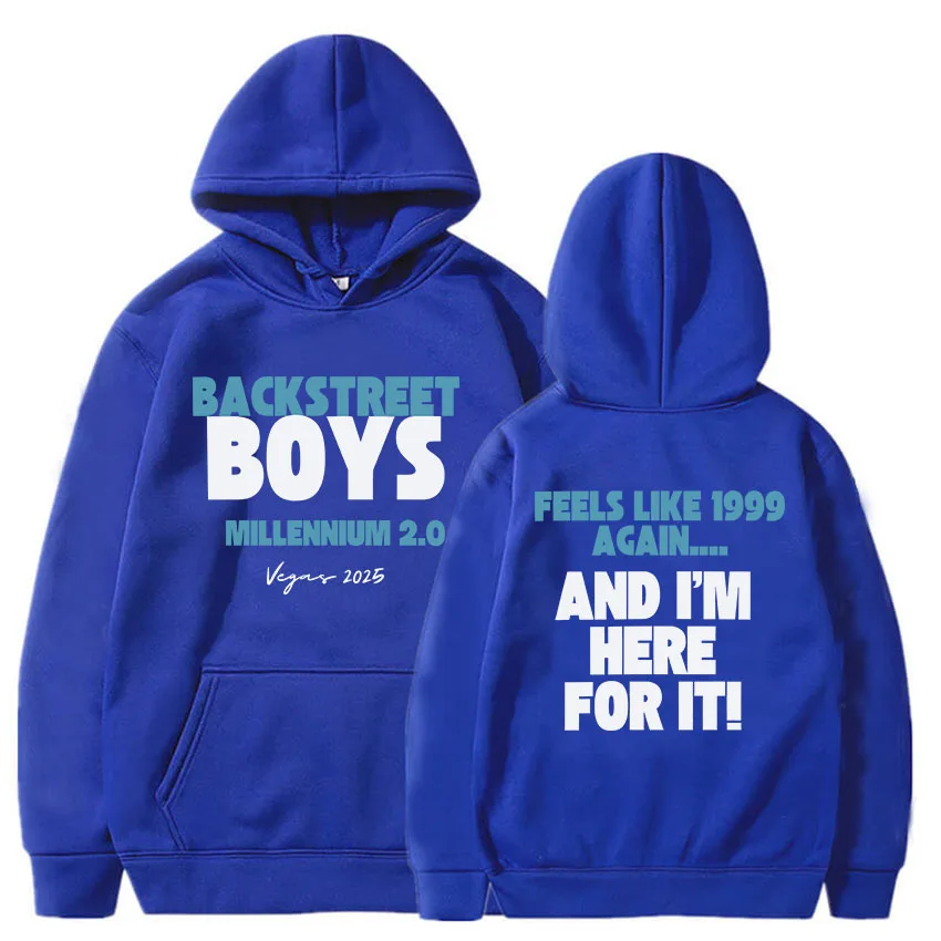 Backstreet Boys 1999 To Vegas 2025 Tour Hoodies Millennium 2.0 Album Printing Sweatshirts Long Sleeve Hooded Pullovers Men Hoody