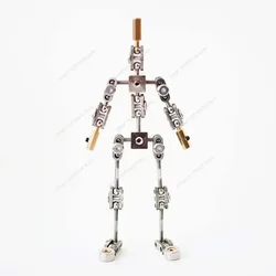 Man skeleton NOT-READY-MADE Studio Stop Motion Armature Kits  Metal Puppet Figure for Character Design Creation