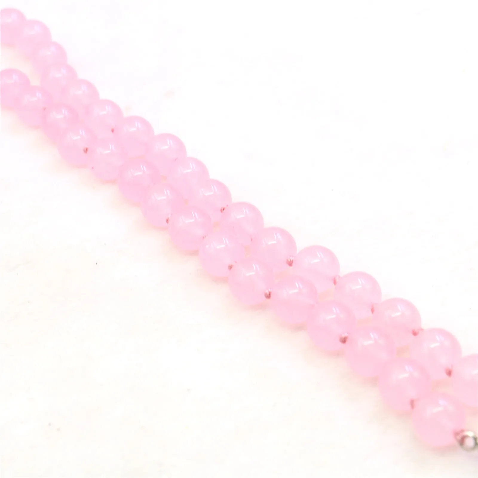 10mm Round Pink Jades Chalcedony Jaspers Necklace Natural Stone Hand Made Women Girls Neckwear DIY Fashion Jewelry Making Design