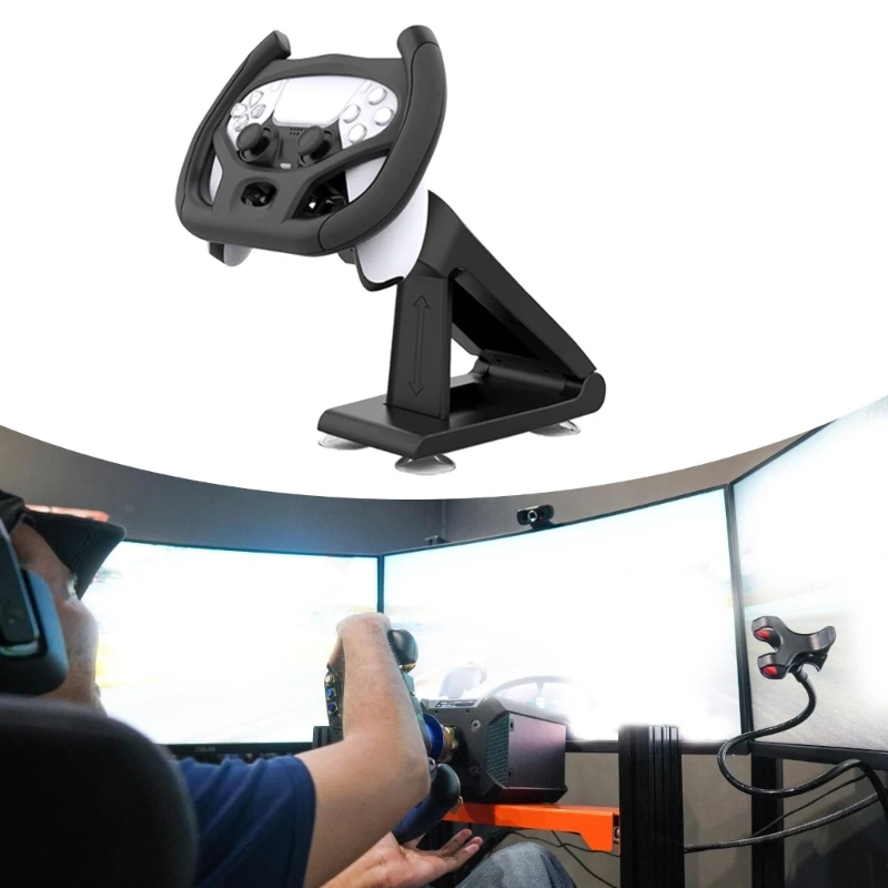 Professional Multiple Axises Gaming Steering Wheel Races Game Handle Holder For Racing Game With Suction Cup Stability L41E