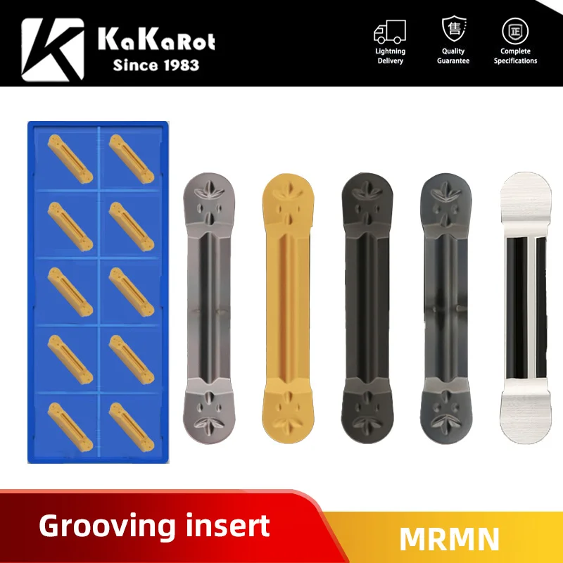 KaKarot Carbide Grooving Insert MRGN300 M MRGN200 MRGN300 MRGN400 MRGN500 MRMN600 M Slot Grooving  Lathe CNC Cutter Steel 10pcs