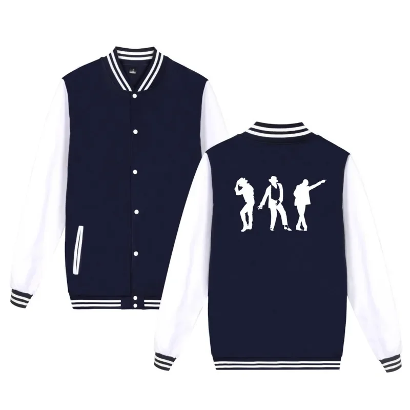 Michael Jackson Moonwalk Silhouette Jacket Fashion Casual Men Women Clothing Baseball Uniform Moonwalk Poppin Silhouette