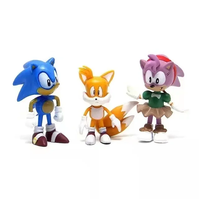Hot Mini Anime Sonic 5-7cm PVC postać zabawka jeż cień ogon Model postaci lalka dzieci zabawki zwierzęce prezent urodzinowy