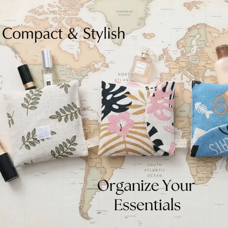 Ladies Cosmetic Organizer Cute Storage Bag Small Cosmetic Pouch Sanitary Napkin Coin Card Makeup Storage