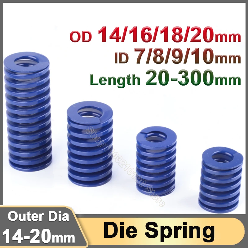 

Light Load Die Mold Spring Blue Compression Spring Spiral Stamping Mould Springs Outer Diameter 14 16 18 20mm Length 20 25-300mm