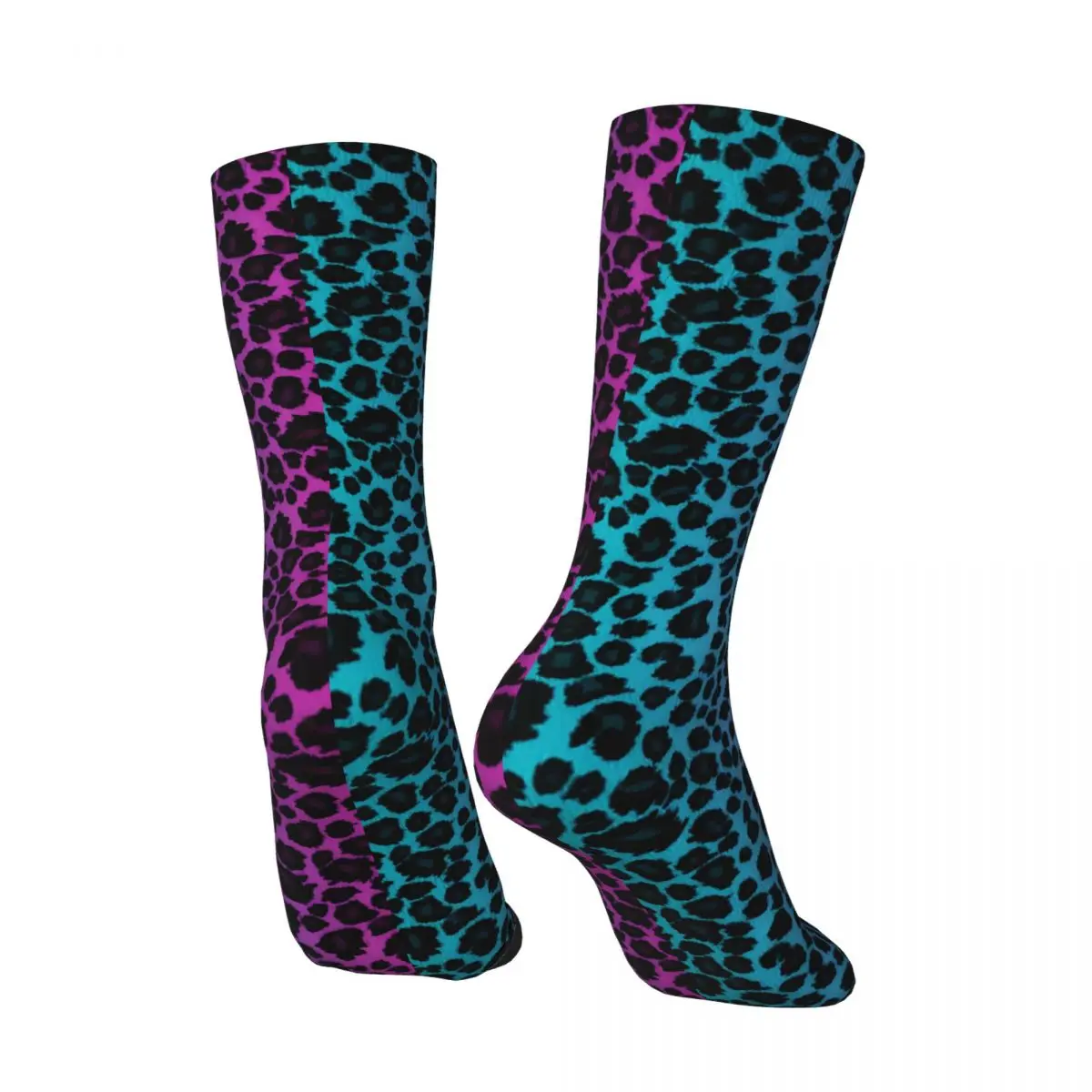 Blue Pink Leopard Skin Socks Fashion Stockings Men Warm Soft Outdoor Sports Socks Winter Custom Anti Skid Socks