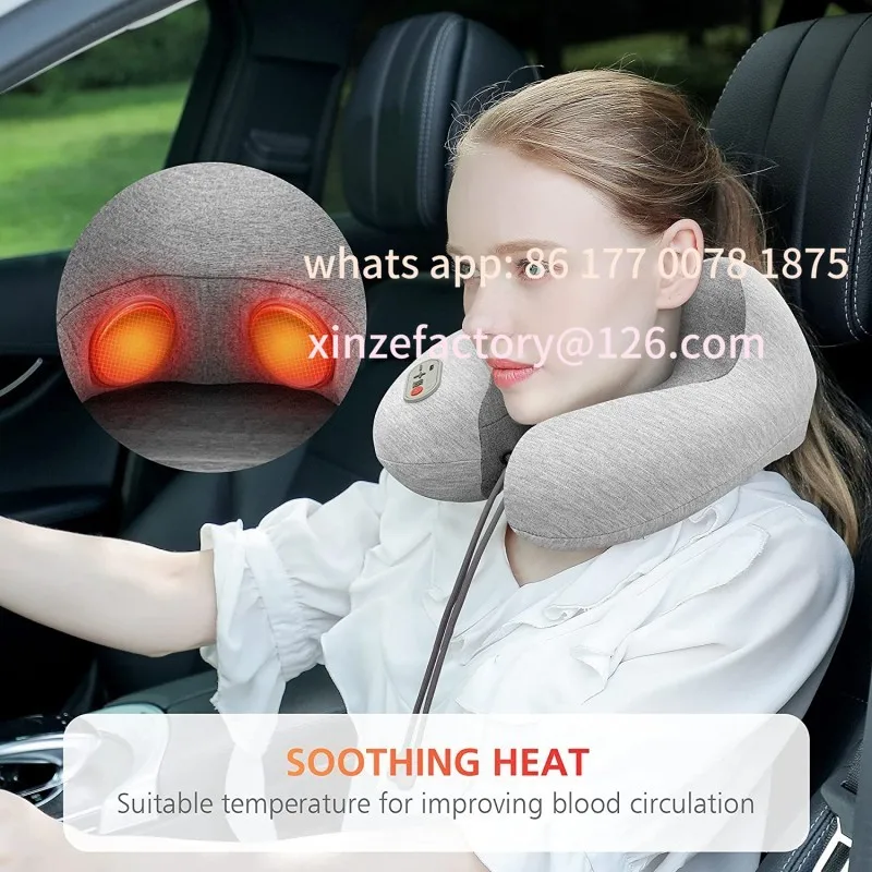 

Customizable Travel Pillow With Massage,Memory Foam Neck Pillow For Sleeping Travel Neck Massage Pillow With Heat For Neck Pain