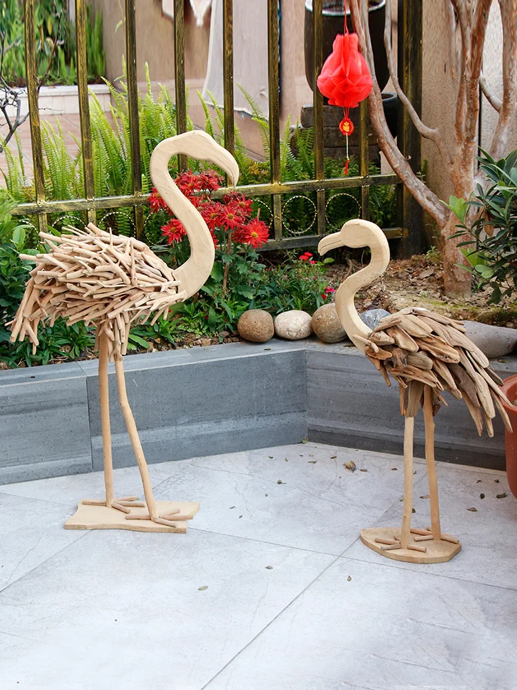 handmade landing Northern European wooden flamingo Decoration Home Accessories Living room new House Bet opening gift