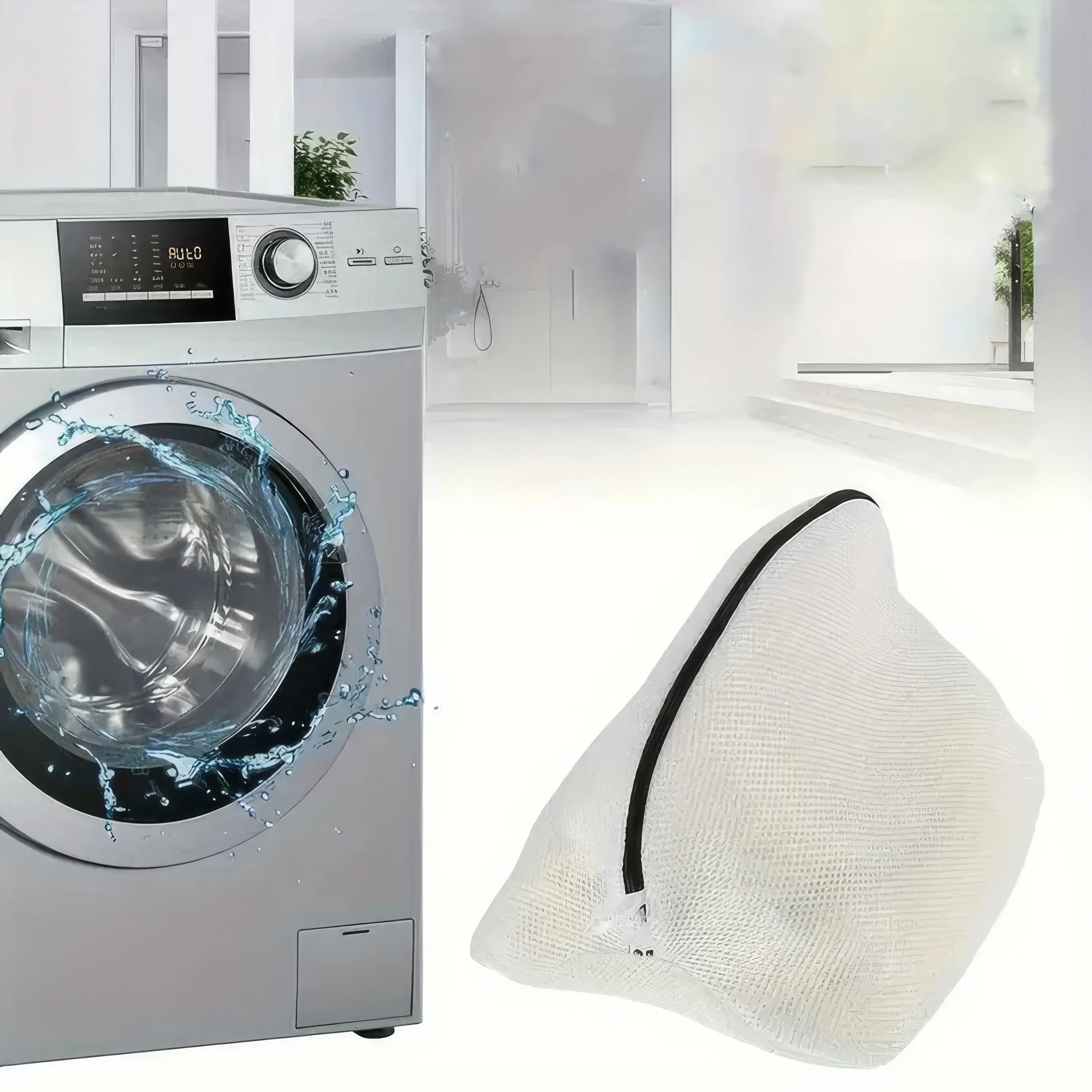 1 White Portable Lazy Shoe Bag, Sturdy and Durable, Reusable, Suitable for Washing Machines and Dryers - Detail 1