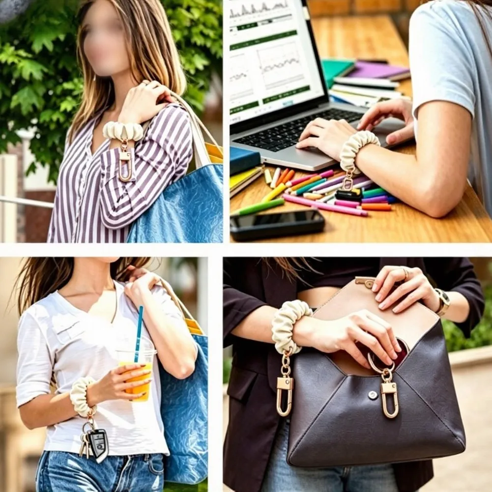 Keychain Ring with Wristlet Lanyard for Keys 20CM Circumference Thickening Simulation Wire Zinc Alloy for Modern Use
