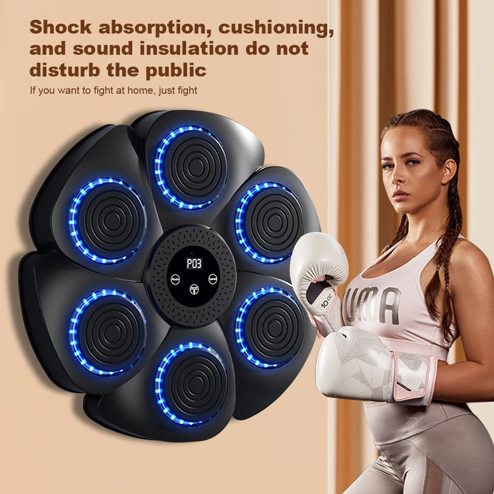 Music Boxing Machine Boxing Reaction Wall Target Smart Bluetooth Boxing Trainer Sandbag Punching Bag for Adult Kid Home Exercise