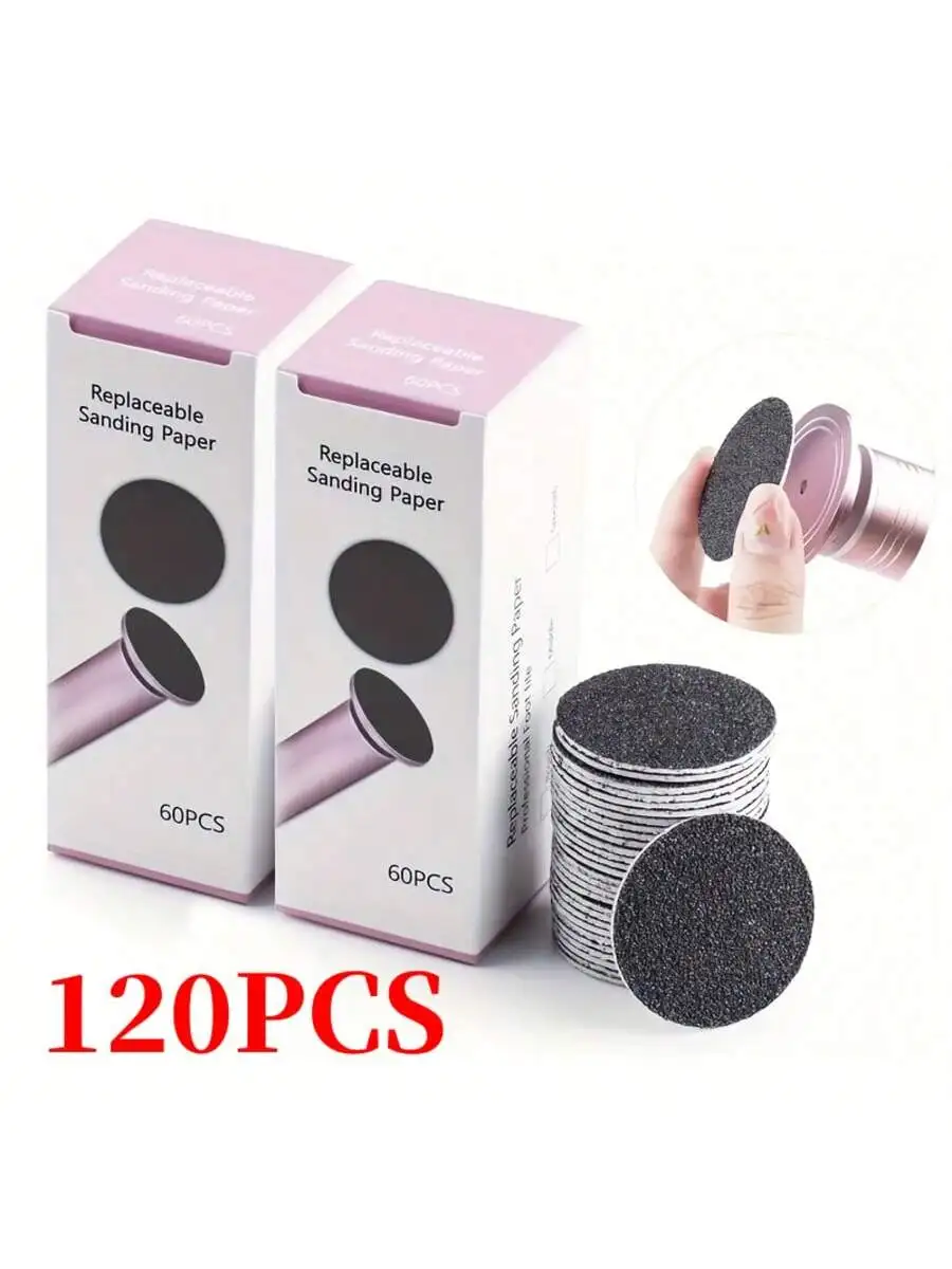 2-Box Pack 80-Degree Sandpaper Grinding Sheets, Replacement for Electric Foot Files, Disposable Design