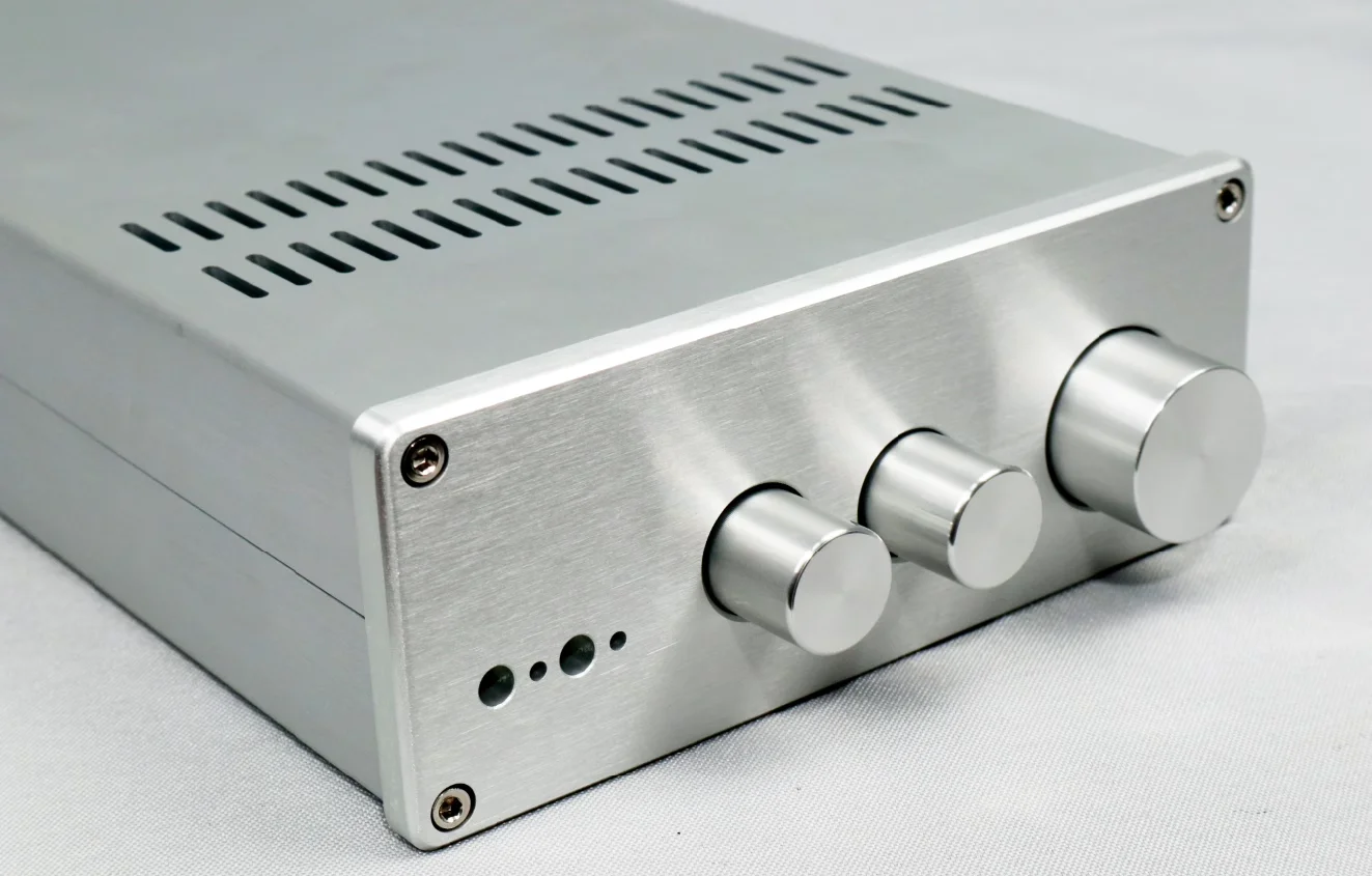 BRZHIFI All aluminum Chassis Audio 1707 power amplifier box case Preamplifier Chassis With tone knob case CNC Audiophile DIY