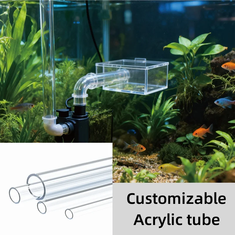 1PCS O.D 16-65mm Aquarium Water Supply Experiment Equipment Connected To House Decoration Transparent Acrylic Pipe