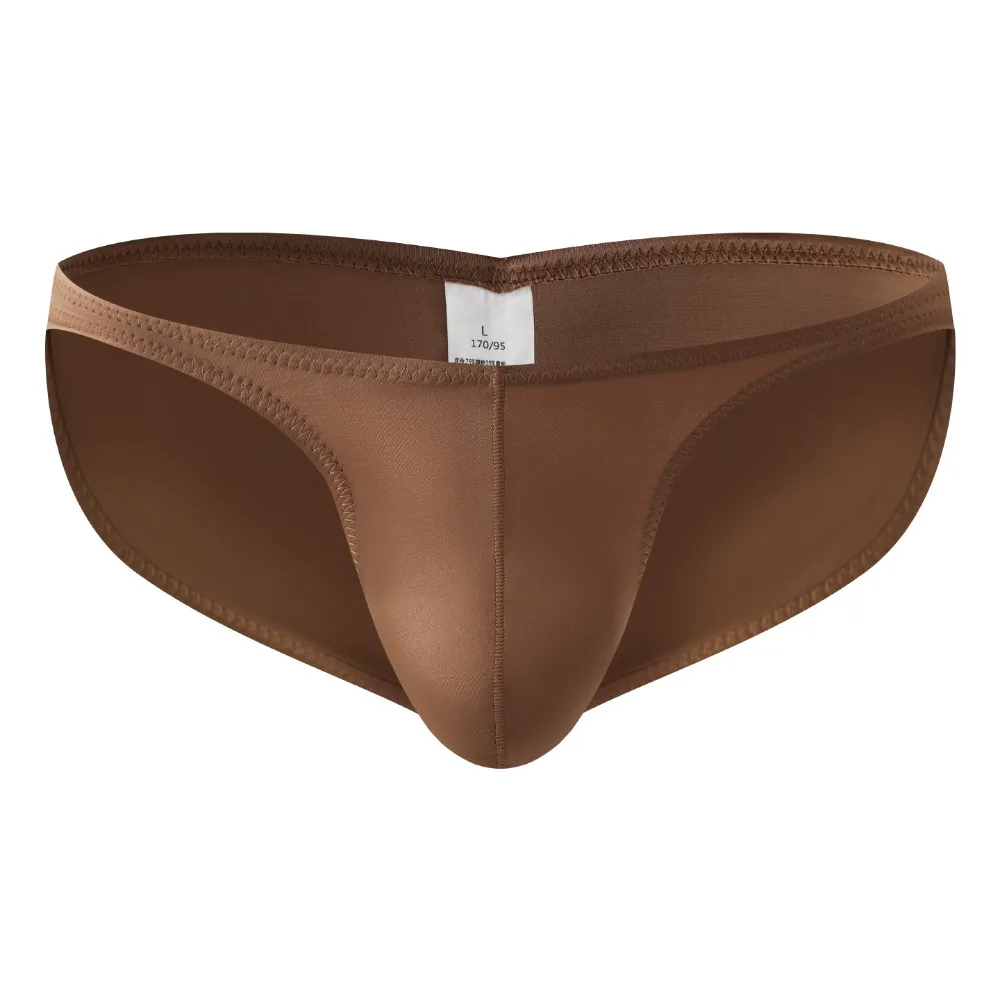 Glossy Shiny Bikini Briefs Low Waist Lingerie Satin Silk Briefs Bulge Pouch Ice Silk Men's Underwear Bodybuilding