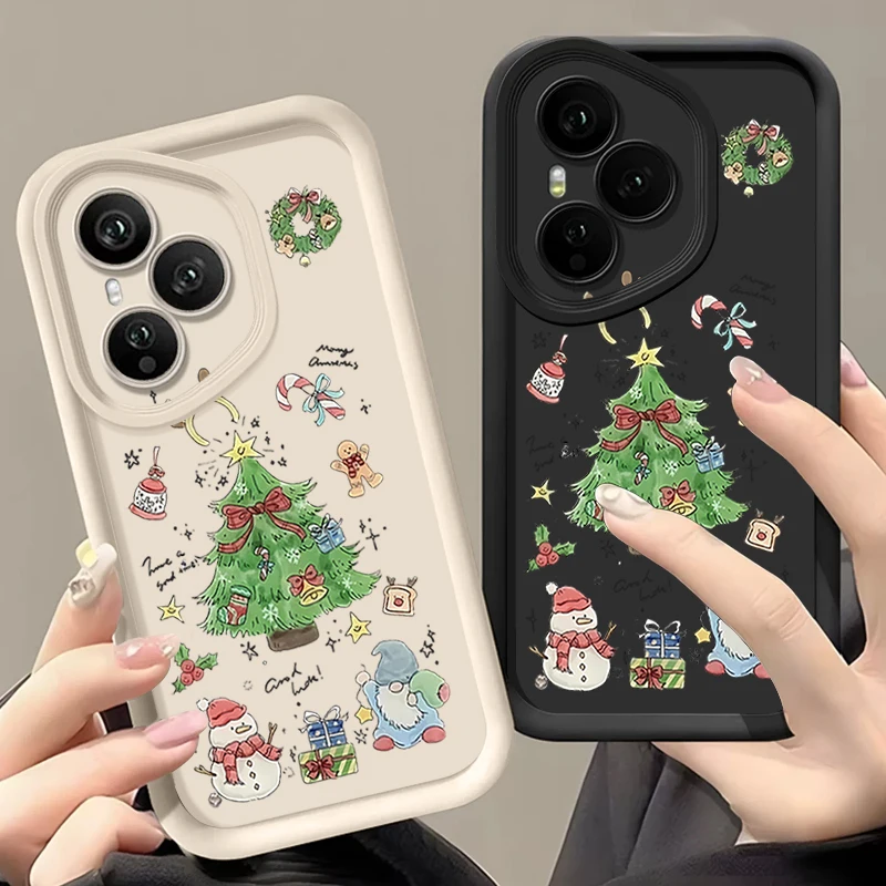 Custodia per telefono modello albero di Natale con fiocco per Honor 400 200 Pro Magic7 Lite X8c X9c Smart X6a X6b X6c Custodia morbida in silicone antiurto