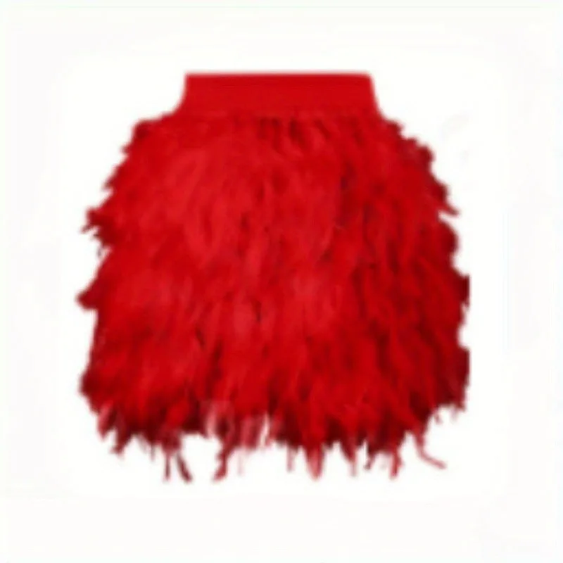 Chicken Feather Skirt Short Skirt Feather Skirt Stage Clothing Performance Clothing Street Style Irregular Skirt