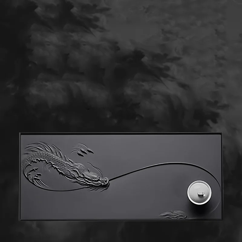 

Luxury Office Tea Tray Stone Valet Kitchen Chinese Long Rectangle Living Room Black Tea Tray Tea Tray Bandejas Home Products