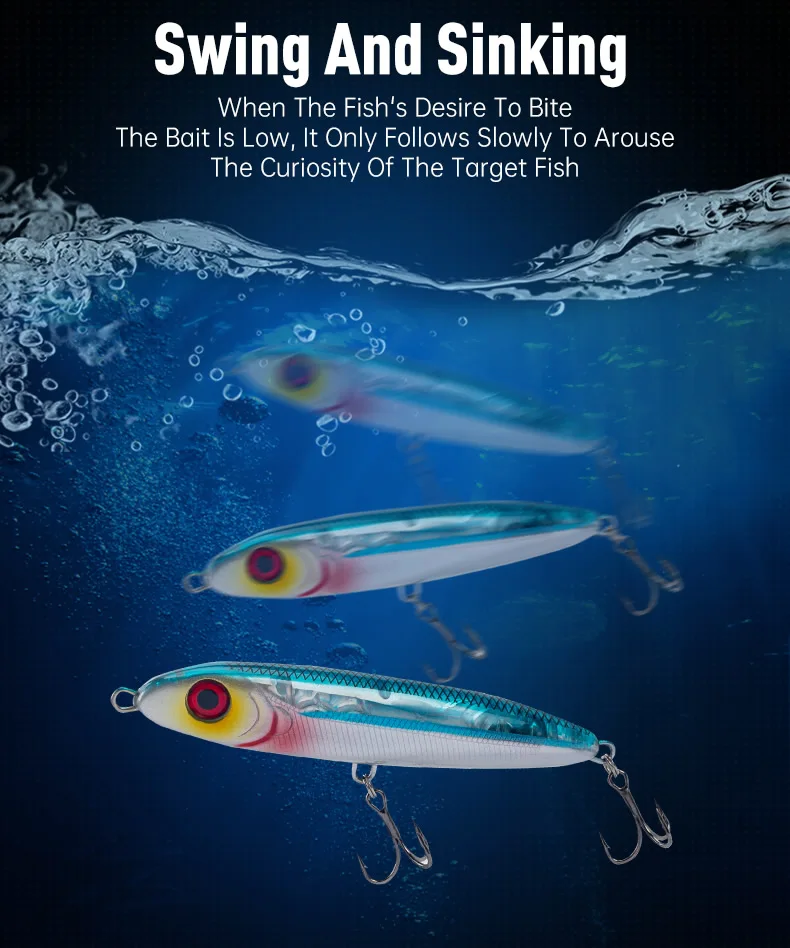 LEYDUN Ministre Jack Stickbait Sinking Pencil Angelköder 105 mm 23 g 120 mm 35 g Gute schwimmende harte Köder Wobbler für Wolfsbarsch – Detail 5