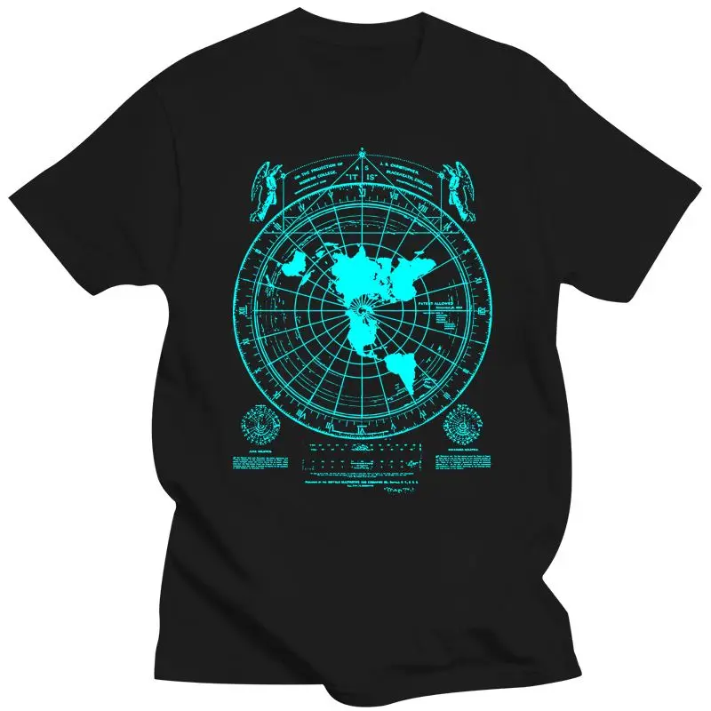 Mens Clothing Flat Earth Map T-Shirt, Earth Is Flat, Firmament, Plies,  World Order