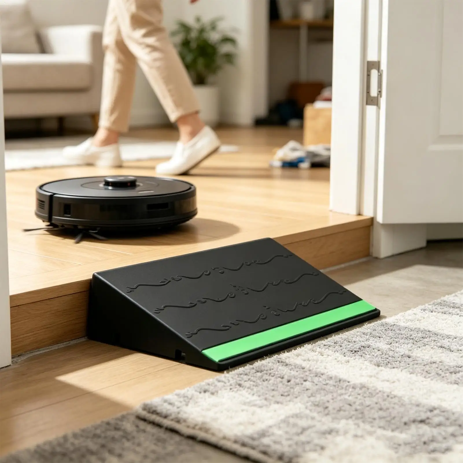 Door Threshold Ramp Anti-Slip Safe Heavy Duty Household Accessory Curb Ramp for Home Entrance Power Scooters Curb Sweeper