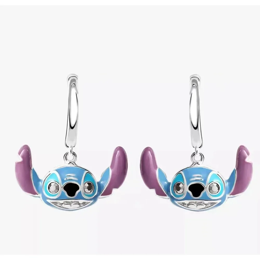 Disney-pendientes de Lilo & Stitch para niñas y mujeres, collares bonitos, accesorios de joyería de Anime, colgante, pendiente de tuerca, regalos de