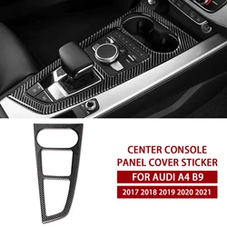 Carbon Fiber Car Accessories Center Console Panel Cover Sticker Trim For Audi A4 B9 2017 2018 2019 2020 2021 LHD/RHD Accessory
