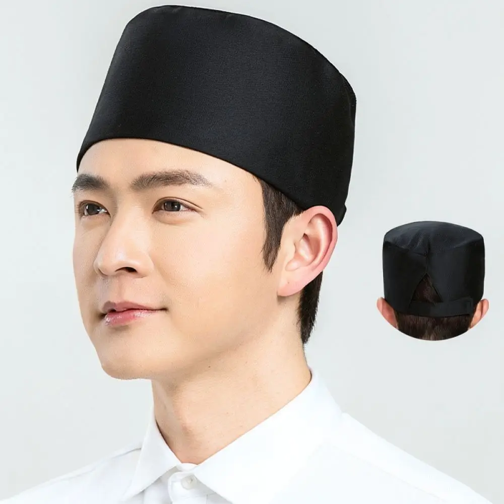 Unisex Catering Hat For Restaurant Staff Chef Cap Adjustable Breathable Polyester Work Headwear For Hotel Bakery Cafe