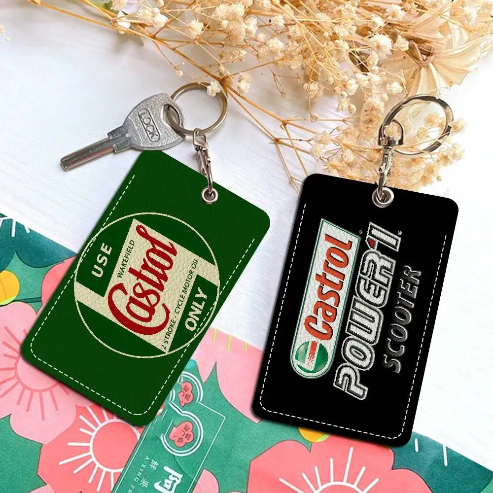 C_Castrols بطاقة البنك، مترو الانفاق، حامل بطاقة الحافلة المفاتيح حلقة رئيسية الباب الوصول العلامات بطاقة الهوية حالة المفاتيح الوصول