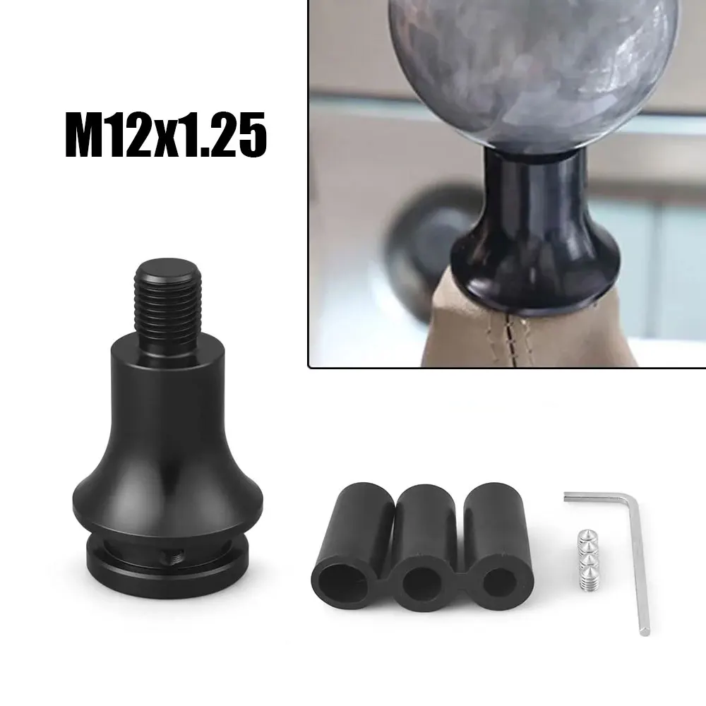 1 Set Auto Accessories Universal Car M12x1.25 Thread Gear Shift Knob Adapter Aluminum Alloy Manual Shifter Stick Lever Connector