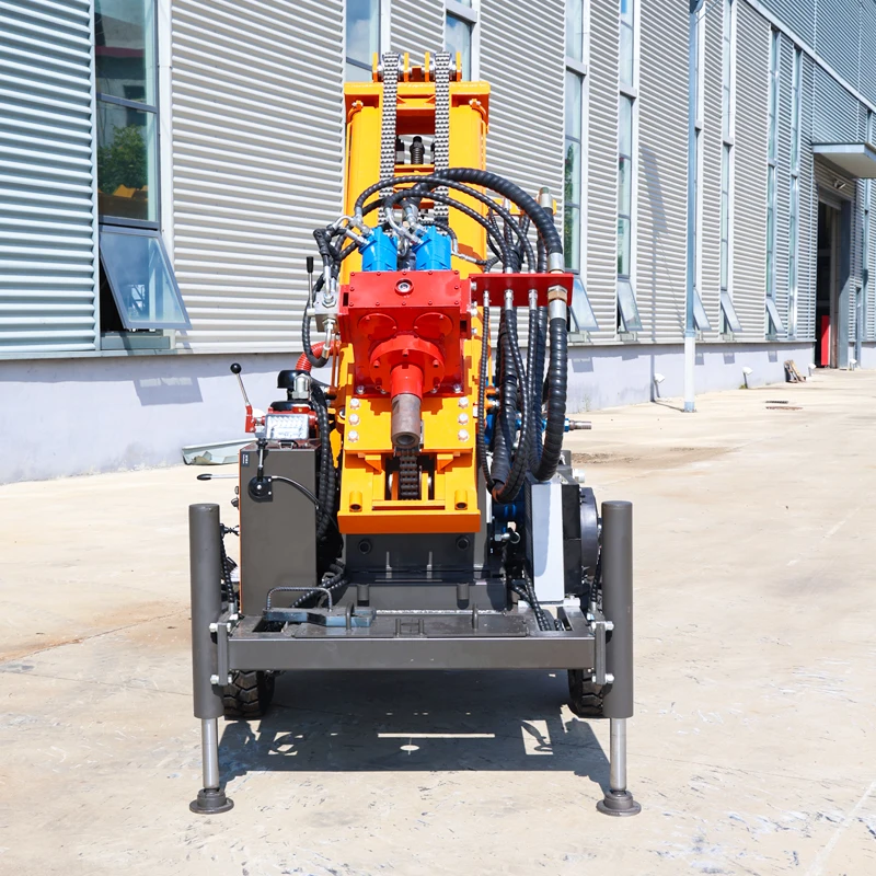 Customized 200M Wheel Hydraulic Stable Position Deep Boring High Efficiency Rock Drilling Water Well Drilling Rig Machine