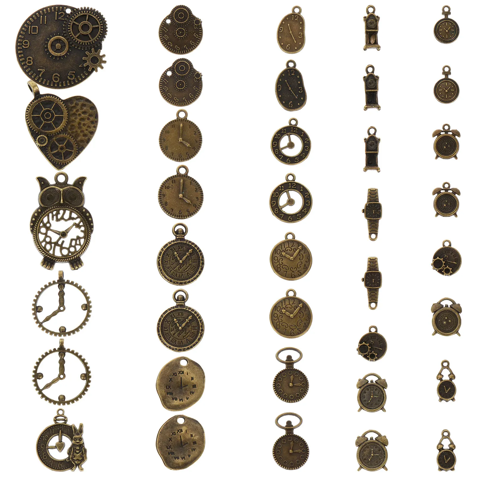 

1 set Crafting Supplies Watch Pendant Set Vintage Jewelry Gear Clock Alloy Decorations Necklace Charm DIY Finding Healthy Safe
