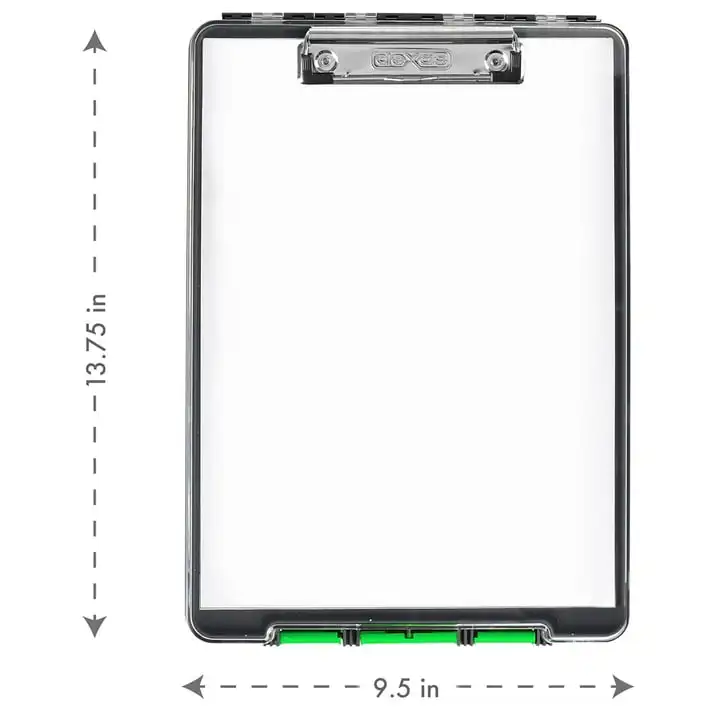 Prancheta Dexas Clearview Clipcase, 13,75 x 9,5 pol., verde