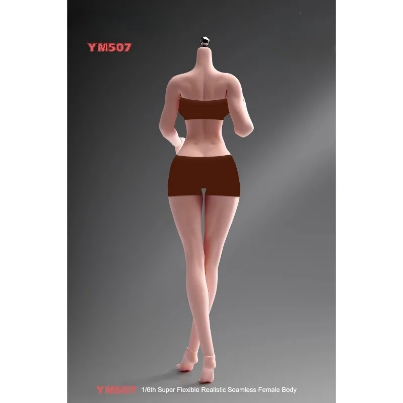 YM507 1/6 Scale Super Flexible Realistic Seamless Female Body Platinum Silicone Rubber Joint Movable Fit 12'' Toy Figures Body