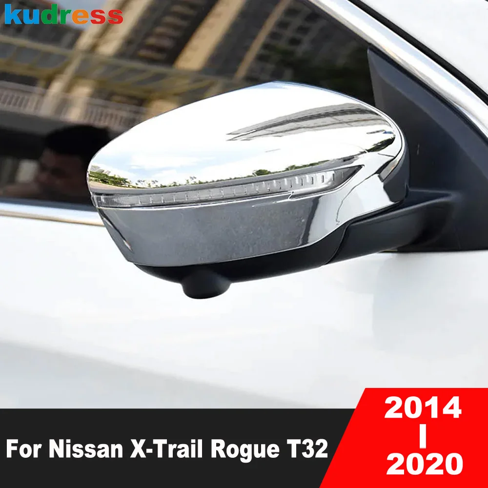 

Для Nissan X-Trail Rogue T32 2014-2018 2019 2020: Хромированные накладки на боковые зеркала заднего вида, аксессуары для крышек зеркал