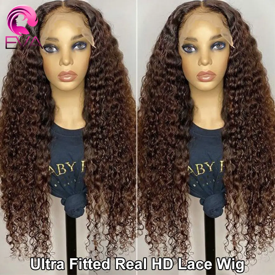 

Dark Brown Wig Deep Wave 5x5 HD Lace Closure Wigs Pre-plucked Glueless Human Hair Luxurious Customization HD Lace Frontal Wigs