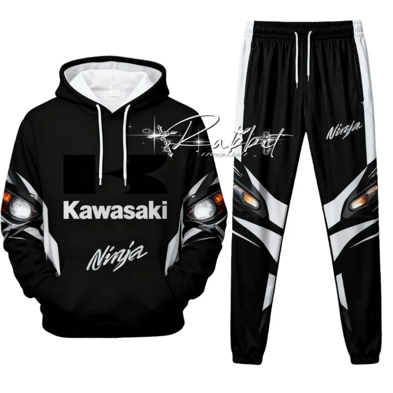 Осень-зима 2025 года, новинка Kawasaki Racing Team, модный уличный мотоциклетный комплект, ретро MOTO Racing, внедорожный велосипедный комплект для скоростного спуска