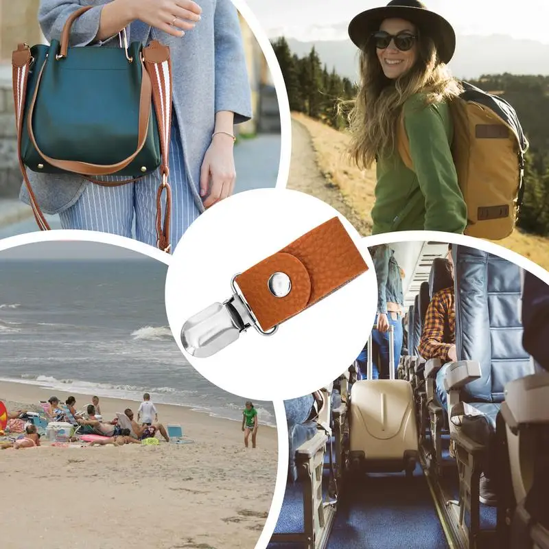 Hat Clip For Travel On Bag PU Leather Cap Holder Outdoor Hat Companion Multifunctional Duckbill Hat Clip For Purse Luggage