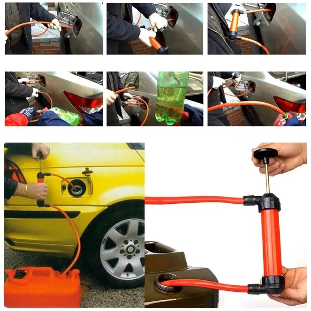PVC Tube Manual Fuel Pump Air Pump Design Self Priming Gas Siphon Hose Pump with Clamp Fuel Tank Suction Pump Car Fuel Transfer